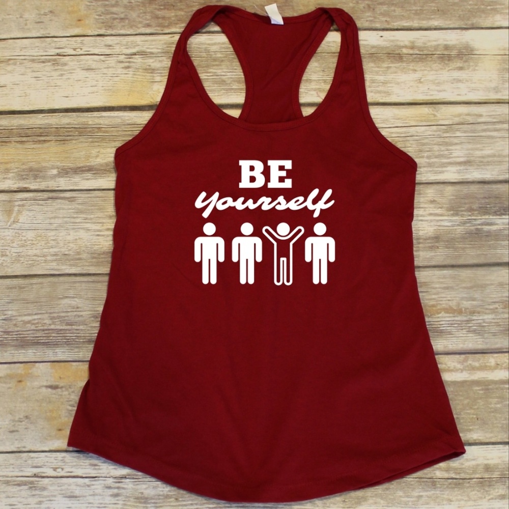 Be Yourself - red ladies fitted tank top